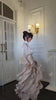 Early Autumn Turtleneck Lantern Sleeves Shinny Ruffles Pullover Floor Length Vacation Dress High Waist Female Vestido