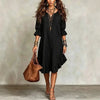 Elegant V-Neck Midi Sleeve Dress with Hem Ruffle Detail European And American Woven Fabric Women's