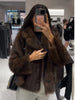 Retro Faux Fur Women Coat Urban Thicken Lapel Long Sleeve Single Breasted Female Outwear Autumn Winter Chic Lady Jacket