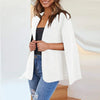 Spring and Autumn Leaderless Design Cape Suit Jacket Office Casual Loose Top Cape Collar Open Sleeve Cape Women's Jacket