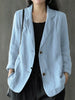 Elegant Solid Blazer Women Autumn Overcoats Casual Long Sleeve Single Button Coats Female Lapel Outwears Oversized