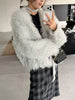 Women Autumn Furry Sweater Coat Single Button Design Knitted Warm Coat Thick Cardigans Clothes Tops For Women Sweater