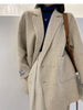Double-sided Cashmere Coat Long Wool Thickened Suit Style Thickened Loose Wool Jacket Coat for Women