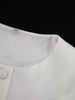 Elegant White O-Neck Womens Dresses Wrist Sleeve Single Breasted Dresses Casual High Waisted Ankle-Length Dress