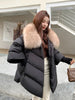 Female Loose Outerwear Down Jacket Overcoat Women Winter Coat 90% White Duck Down Jacket With Big Woolen Collar Coat