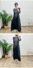 Gradient Pleated Dress For Women Round Neck Loose Casual Style Irregular Hem Female Clothes 2DB2221
