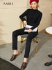 Minimalism Jeans for Women Autumn Slim Feet Casual All-match Cotton Slight Strech Ankle-Length Pants 12514004