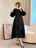 Bandage Dresses Three Dimensional Flower Splicing Design Women's Pleated Dress Chic Cloth