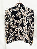 High Street Designer Jacket Women's Slim Fitting Snail Metal Buttons Redcurrant Printed Blazer