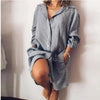 Autumn Elegant Cotton and Hemp Women's Dress Elegant Commuting Style Flip Collar Single Breasted Elegant Dress