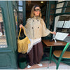 Women's Trench Cape Coat Vintage Double Breasted Short Trench Style Poncho Female Spring Woman Street Outerwear
