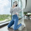 Women Stretch Jeans Lady Slim Skinny Pencil Jeans High Waist Vintage Pants Girls Leggings Straight Leg Korea Trousers