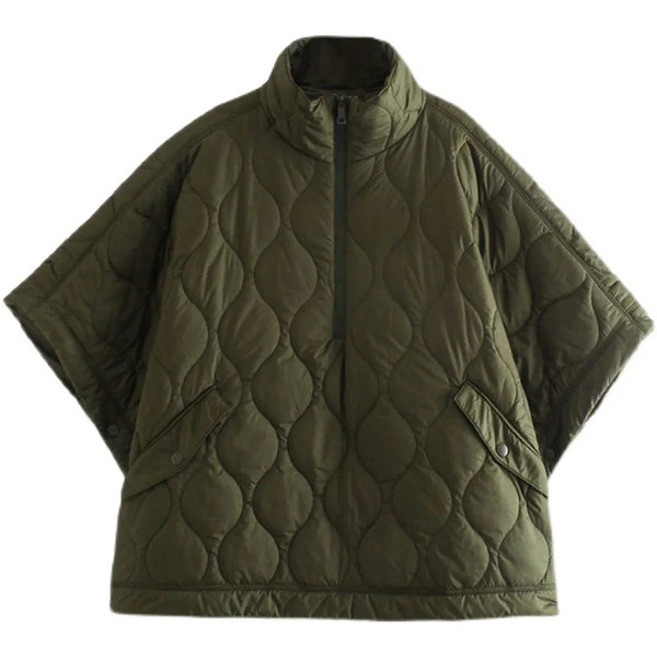 Womens Coat Cotton-padded Zipper Cloak Warm Jacket Winter