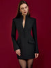 Long Sleeve Single-breasted Sexy Mini Blazer Dress Women Turtleneck Two Pocket Club Party Blazers Dress Office Lady