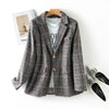 Spring Autumn Plaid Women Blazer Long Sleeve Business Work Wear Ladies Suits Casual Jacket Woman Tops