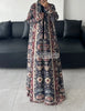 Pleated Print Foldable Collar Women's Long Sleeve Trench Coat Winter Original Design Cardigan Coat