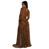 Women Set Street Leopard Print full Sleeve Bodysuit Tops + long Skirts Suits Party Street Two 2 Piece Dress Sets