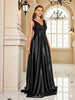 Elegant Sequins Evening Dress For Women Deep V-neck Satin Prom Party Green Dress Floor Length Blue Formal Gowns
