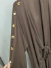 Designer women's clothing hardware buttons on both sides cardigan style twist tie waist dress loose long skirt