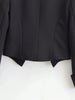 Women Baroque Cropped Jacket Military Inspired Structured Shoulder Asymmetric Hem Elegant Short Blazer Jacket Outerwear