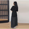 Solid Color Loose Fit Flare Sleeve Tiered Dress Crew Neck Ruffle Hem Pleated Long Maxi Dresses Spring Chic Casual Outwear