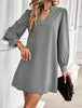 Office Lady Shirt Style Dresses Women's V-neck Long Sleeved Mini Dress Spring Autumn Solid Color Work Clothes