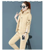 2 pieces women sets autumn thickened fleece sportswear vest+hoodies+pant cold-proof winter coat sets women's clothing