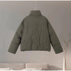 Casual Solid Lace Up Cotton Jacket Women Stand Collar Long Sleeve Pocket Warm Thick Jackets Autumn Winter Lady Outerwear