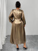 Plus Size Surplice Neck Long Sleeve Elegant Party A-Line Dress Autumn Women's High Waist Slim Maxi Long Dresses