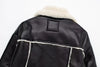 Women Faux Leather Thicken Short Jacket Vintage Front Zipper Lapel Long Sleeve Coat Winter Women Warm Casual Outerwear