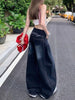 Letter Embroidery Wide Leg Trousers Women Korean High Waisted Sickle Jeans Female Streetwear Baggy Y2K Denim Pants