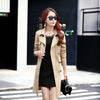 Autumn Korean Mid-Length Trench Coat Women Double-Breasted Slim Temperament Windbreaker Female Casual Outwear Overcoat