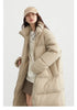 Women Down Coats Long Thick Warm Down Jackets Overcoat White Duck Down Loose Casual Jacket Autumn Winter
