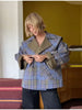 Stylish Double Sided Coat Women Casual Chic Loose Striped Windbreaker Autumn Designers Y2k Eye-catching Streetwear