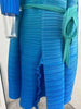 Contrast Color Pleated Dress For Women Open Stitch Belt Midi Elegant Dresses Ladies Party Clothing Spring 2R7326
