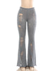 Knit Irregular Ripped Pants Women Autumn Sexy Hottie Wild Solid Hip-Hop Street Clubwear Skinny Bottom