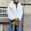 White Faux Fur Coat Woman coats Autumn Winter Fur Plush Fluffy Jacket Warm Red Gray Black Outerwears