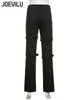 Metal Button High Waisted Straight Leg Jeans Drop Crotch Trousers Streetwear Hip Hop Y2K Cargo Denim Pants for Women