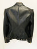 Designer Jacket Women's Rope Lacing Up Slim Fitting Leather Blazer