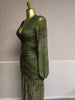 Women Floral Velvet Long Sleeve Wrap V-neck Stacked Ruched Mermaid Maxi Dress Birthday Holiday Long Dresses Vestidos
