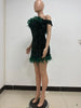 Women Feather Splicing Off Shoulder Sequined Bodycon Midi Dress Vestidos Sexy Party Evening Vestidos Dresses