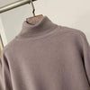 2 Pieces Sets For Women High Neck Loose Sweater With Fox Fur Cuffs Wide Leg Trousers Spring Winter 2DB1757