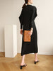 Pleats Batwing Sleeve Pleated Long Dress Korean High Causal Elegant Women Designer Clothing