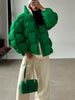 Winter Jackets for Women Thick Warm Loose Quilted Jacket Female Interchange High Street Green Baggy Puffer Coat
