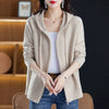Women Knitted Sweater Cardigan Jacket Solid Hooded Zipper Sweater Coat Female Knitwear Casual Tops Female Jackets