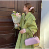 Solid Laepl Lace Up Trench Coat Women Full Sleeve Waist Cinching Short Windbreak Autumn Office Commute Outwear