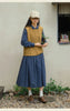 Long Sleeve Striped Long Sleeve Loose Vintage Spring Autumn A Line Dress Lady Work Dress Women Casual Midi Dress J404