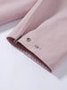 Retro Pink Women Trench Coat Stand Collar Button Design Cuffs Tightened Pocket Long Outerwear Spring Fall Elegant Lady Outfit