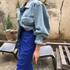 Coats Jackets Women Top Sexy Puff Long Sleeve Y2k Clothes Cropped Jacket Streetwear Women's Denim Shirt