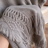 Autumn Winter Women Knitted Cape Shawl Wrap Cloak Ethnic Hooded Poncho Hoody Jumper Sweater Tassels Echarpe Blanket